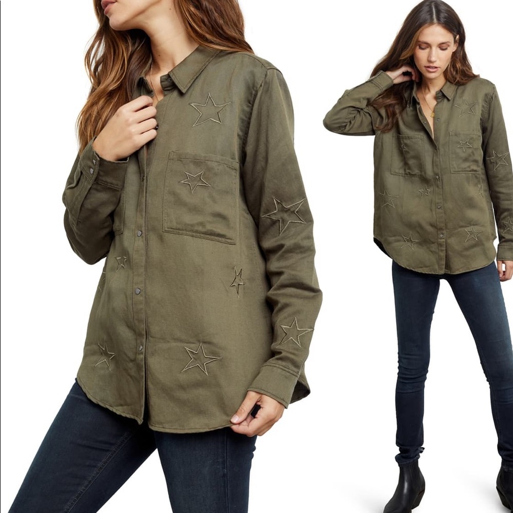 Rails Marcel Star Embroidered Snap Front Shirt. - image 1